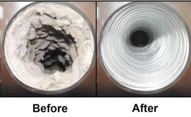 Before & After Dryer Vent Cleaning